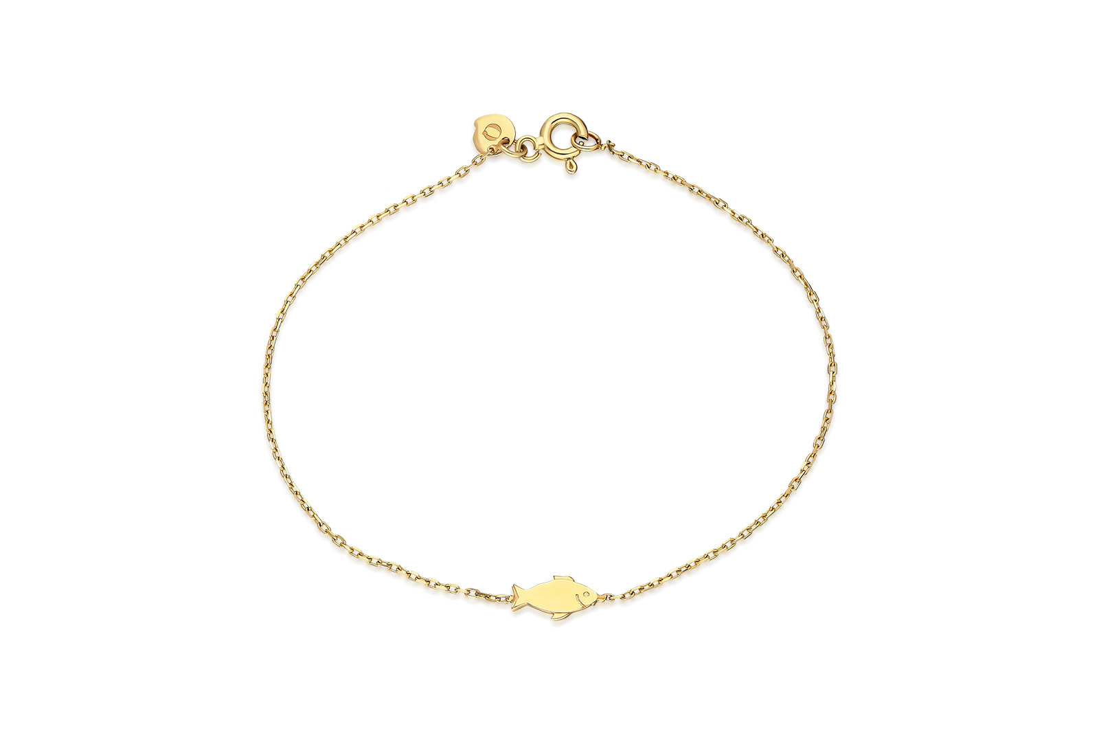 Quyumcu - 14 Ayar Altın Balık Figürlü Bileklik