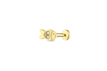 Quyumcu - 14 Ayar Altın Balık Tragus Küpe Quyumcu - 14 Ayar Altın Balık Tragus Küpe