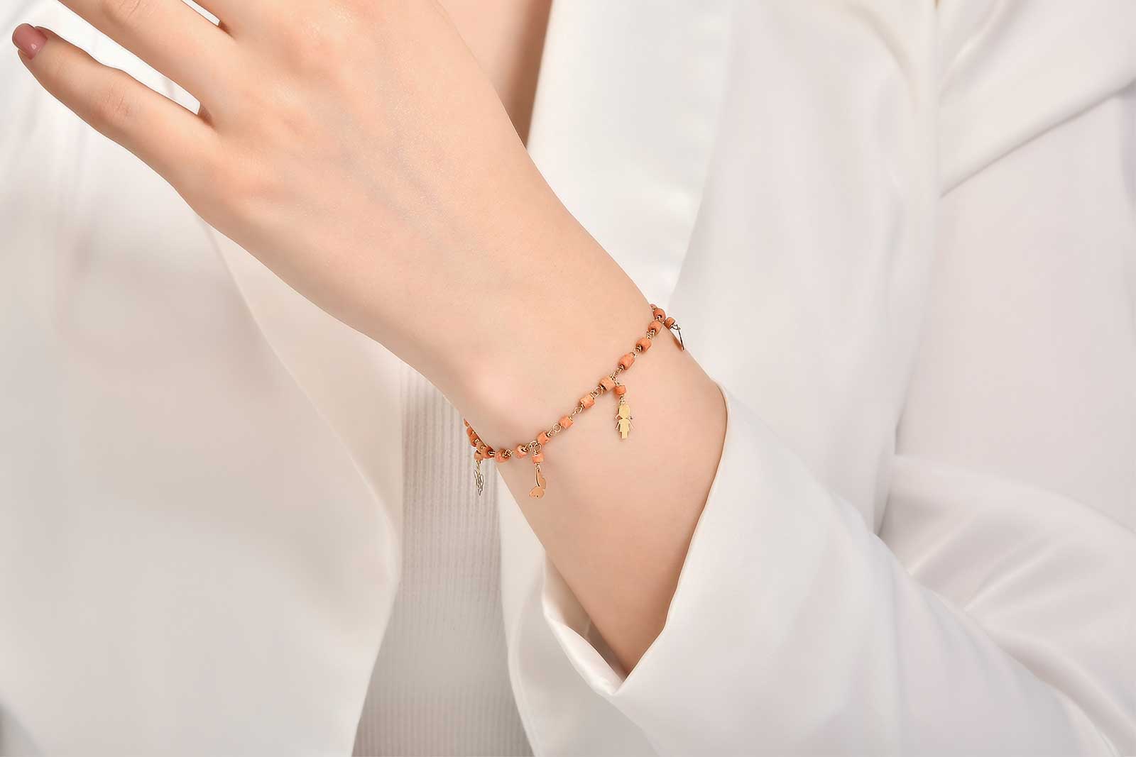 Quyumcu - 14 Ayar Altın Mercan Taşlı Bileklik Quyumcu - 14 Ayar Altın Mercan Taşlı Bileklik