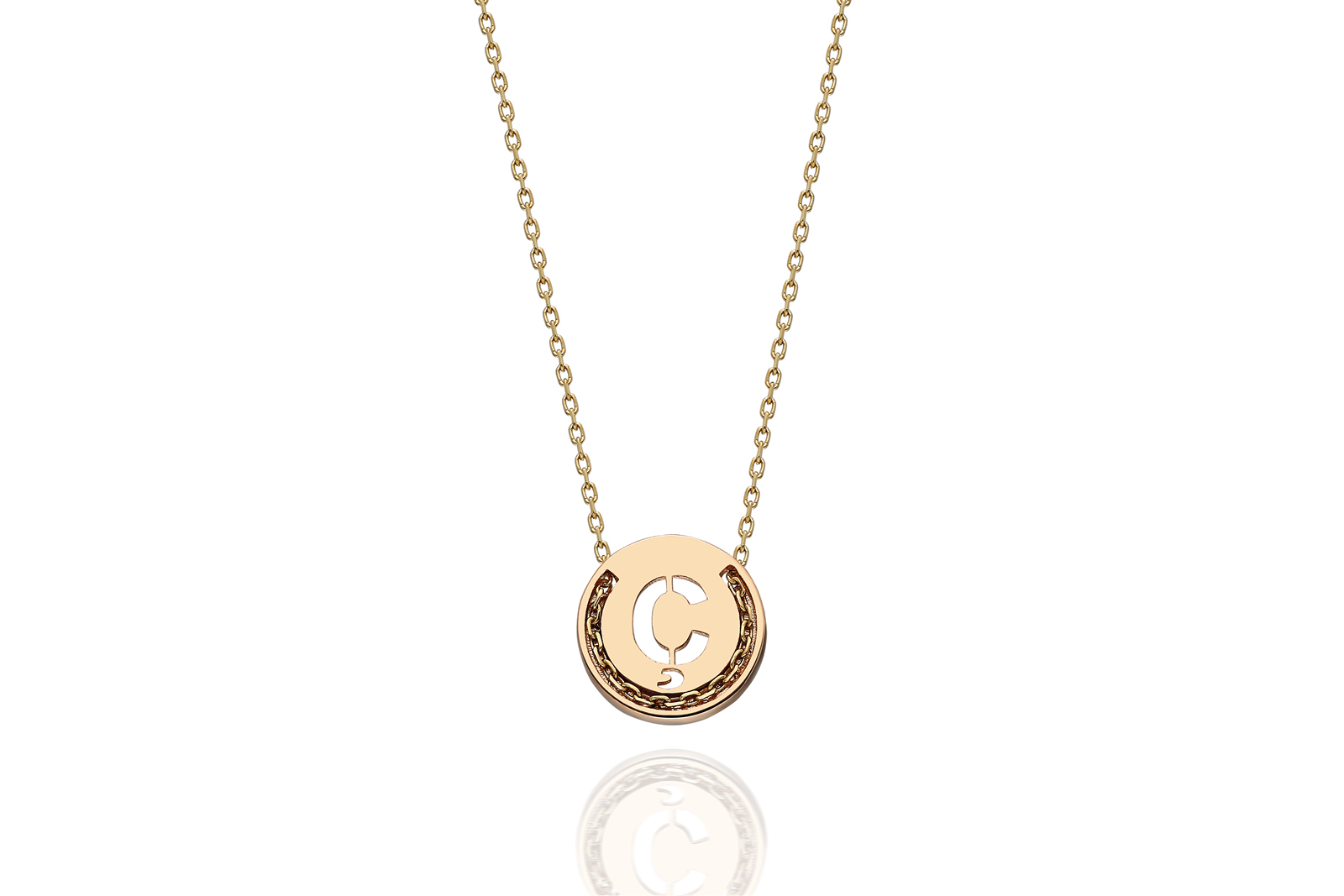 Quyumcu - 14 Ayar Altın Ç Harf Kolye