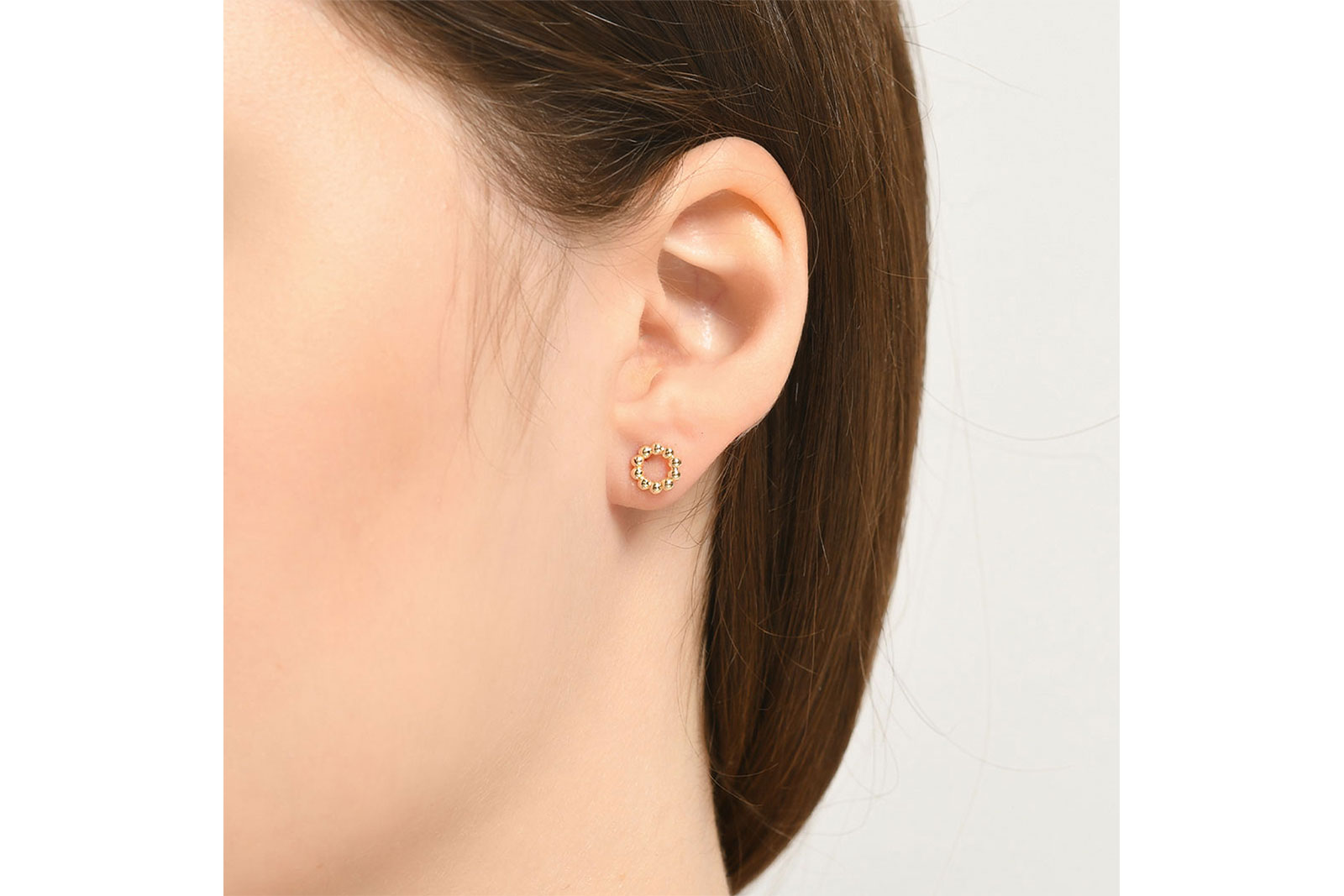 Quyumcu - 14 Ayar Altın Daire Tek Küpe