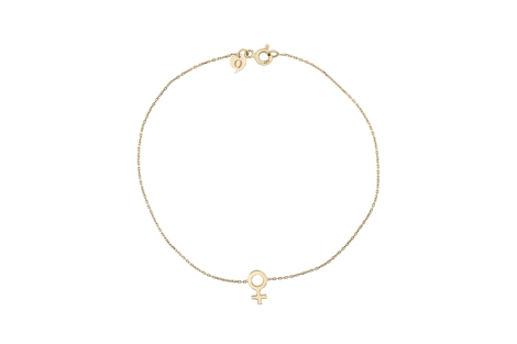 Quyumcu - 14 Ayar Altın Dişilik Sembolü Bileklik