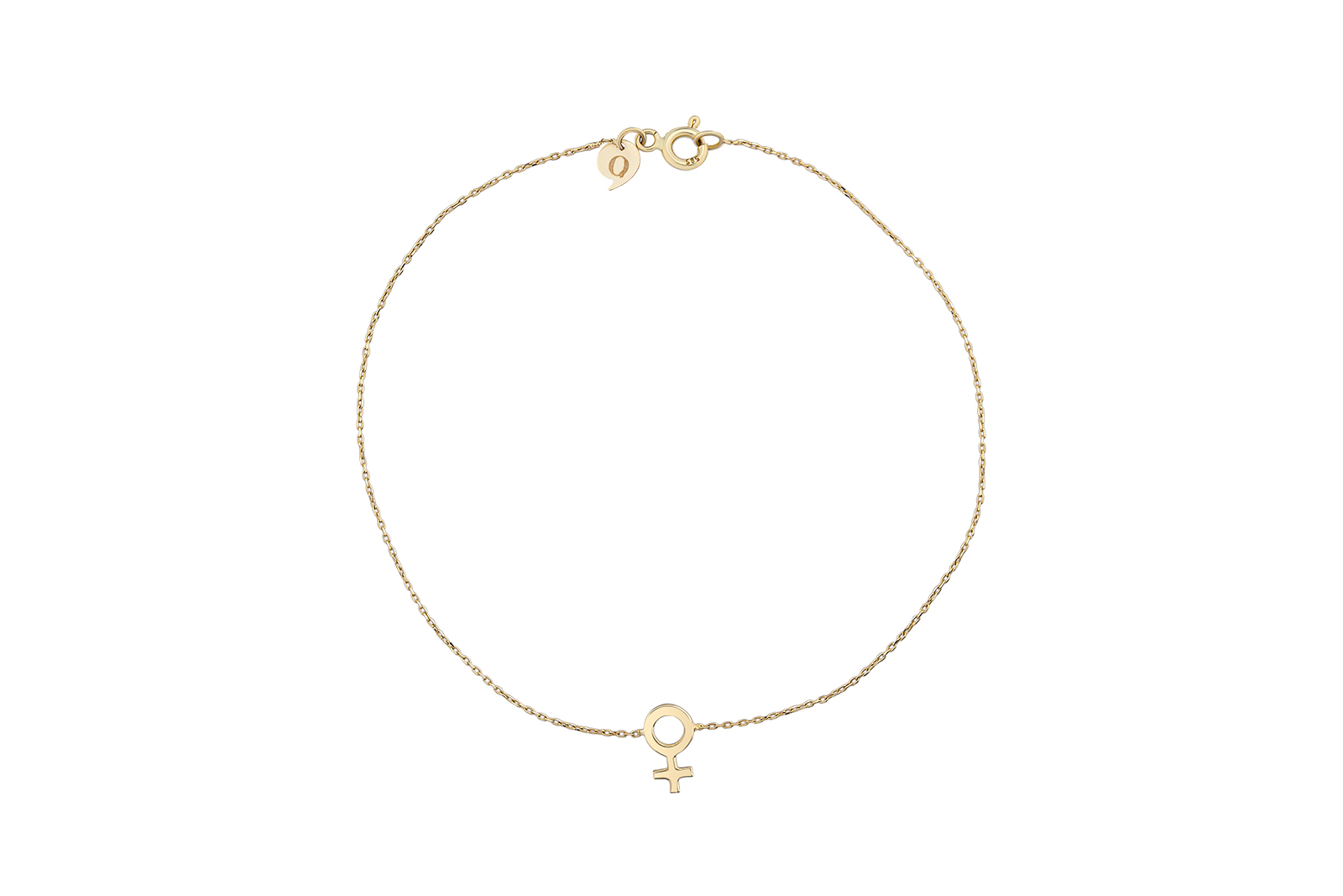 Quyumcu - 14 Ayar Altın Dişilik Sembolü Bileklik