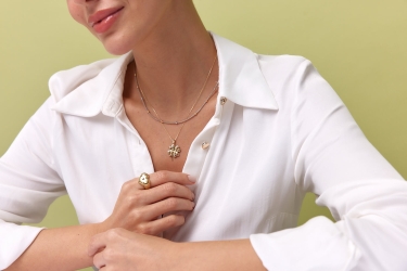 Quyumcu - 14 Ayar Altın Dorika Toplu Yonca Kolye (1)