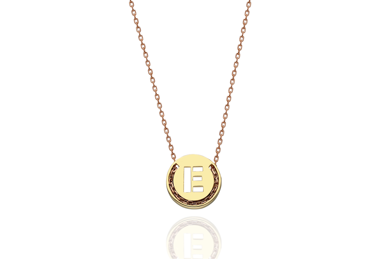 Quyumcu - 14 Ayar Altın E Harf Kolye