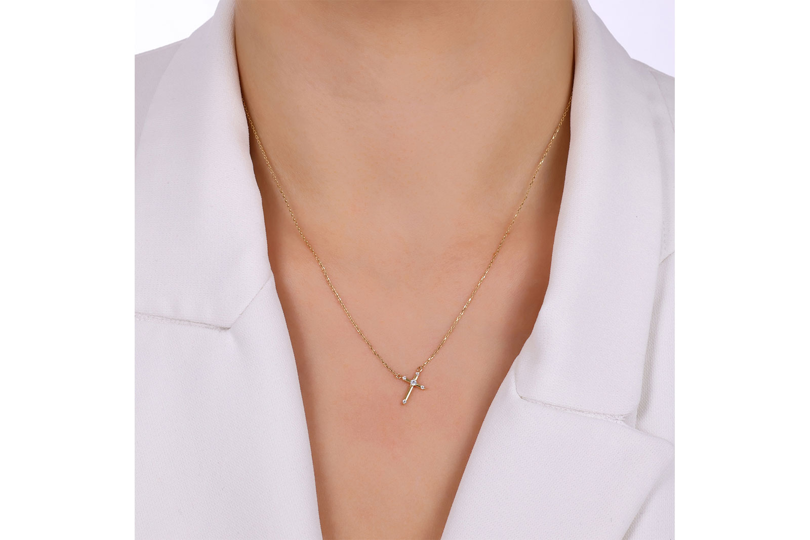 Quyumcu - 14 Ayar Altın Haç Kolye (1)