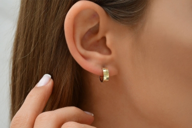 Quyumcu - 14 Ayar Altın Tek Halka küpe (1)