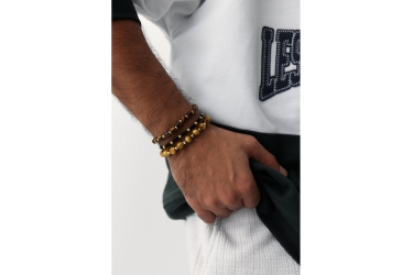 Quyumcu - 14 Ayar Altın İpli Kaplan Gözü Erkek Bileklik (1)