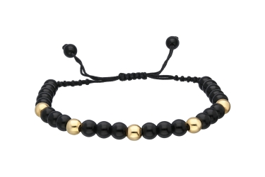 Quyumcu - 14 Ayar Altın İpli Oniks Erkek Bileklik Quyumcu - 14 Ayar Altın İpli Oniks Erkek Bileklik