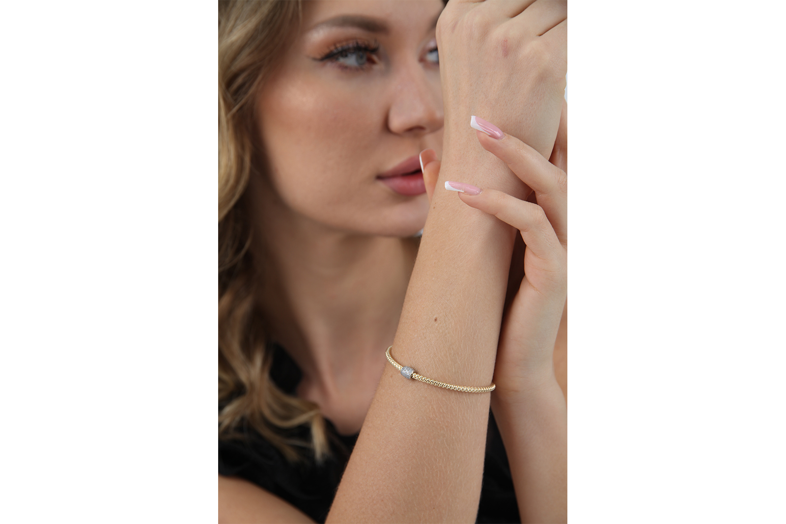 Quyumcu - 14 Ayar Altın İtalyan Esnek Zincir Bileklik