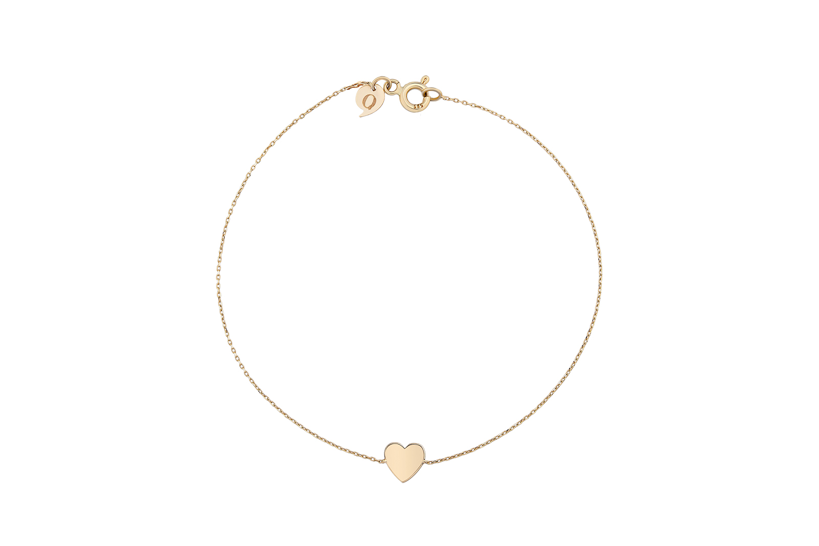 Quyumcu - 14 Ayar Altın Kalp Bileklik