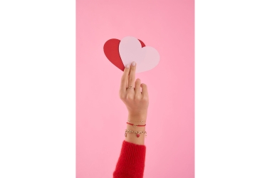 Quyumcu - 14 Ayar Altın Kalp Kırmızı İpli Bileklik (1)