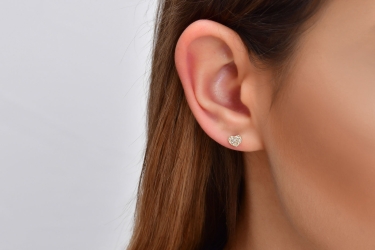 Quyumcu - 14 Ayar Altın Kalpli Tek Küpe Quyumcu - 14 Ayar Altın Kalpli Tek Küpe