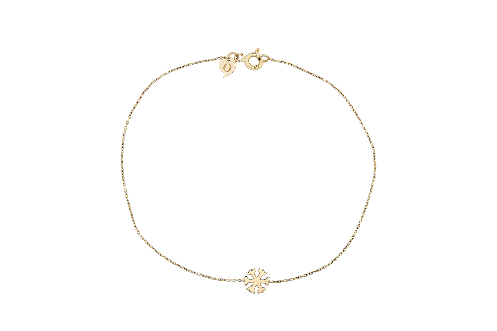 Quyumcu - 14 Ayar Altın Kar Tanesi Bileklik