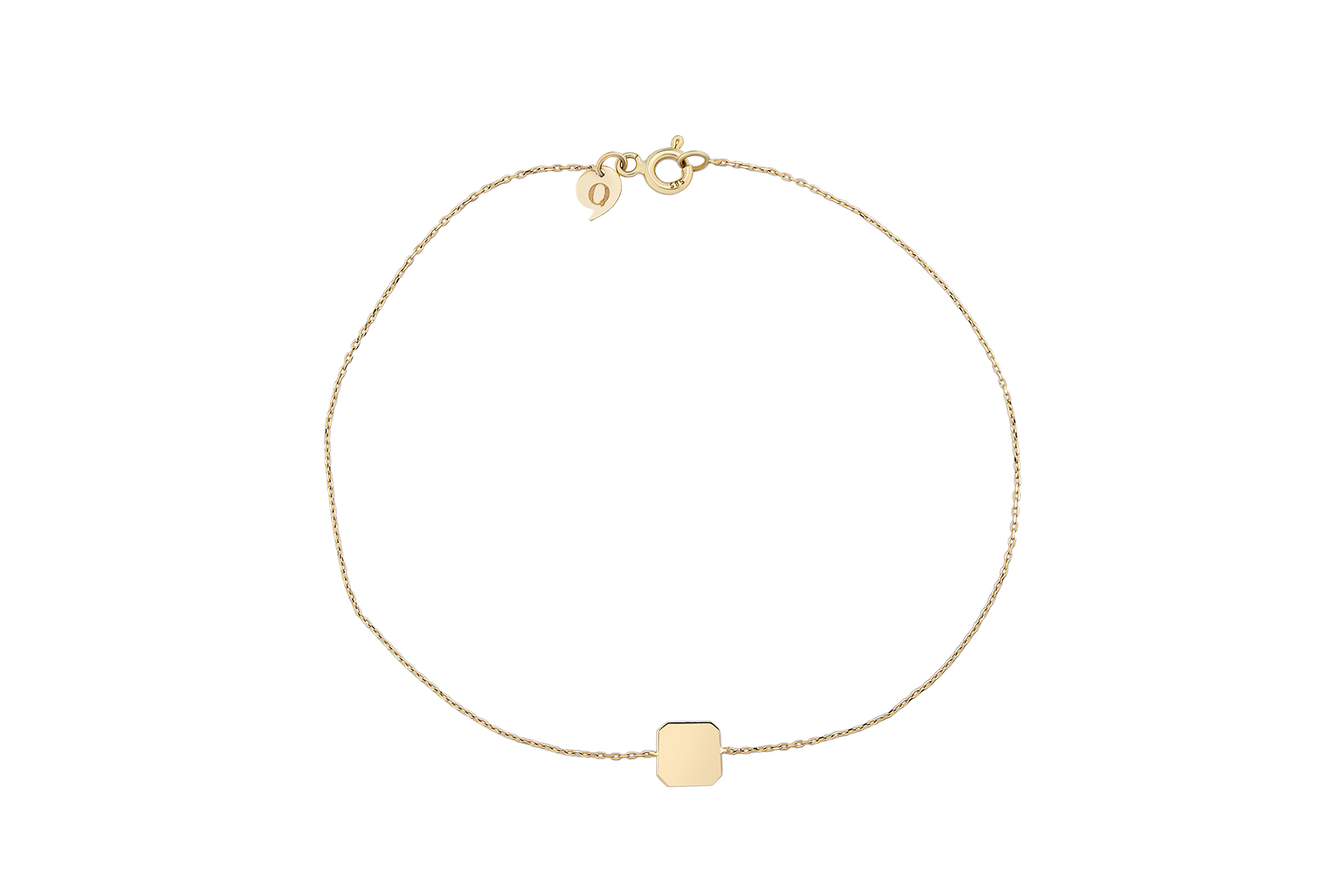 Quyumcu - 14 Ayar Altın Kare Bileklik