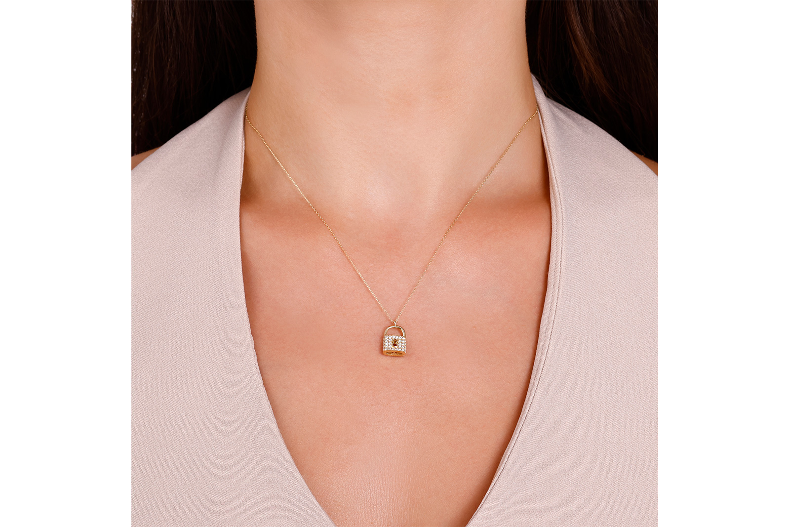 Quyumcu - 14 Ayar Altın Kilit Kolye (1) Quyumcu - 14 Ayar Altın Kilit Kolye (1)