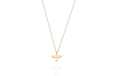 Quyumcu - 14 Ayar Altın Kuş Figürlü Kolye