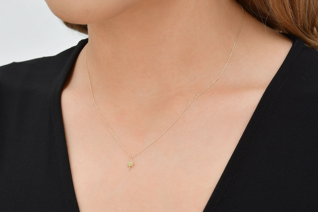 Quyumcu - 14 Ayar Altın Kutup Yıldızı Kolye (1)