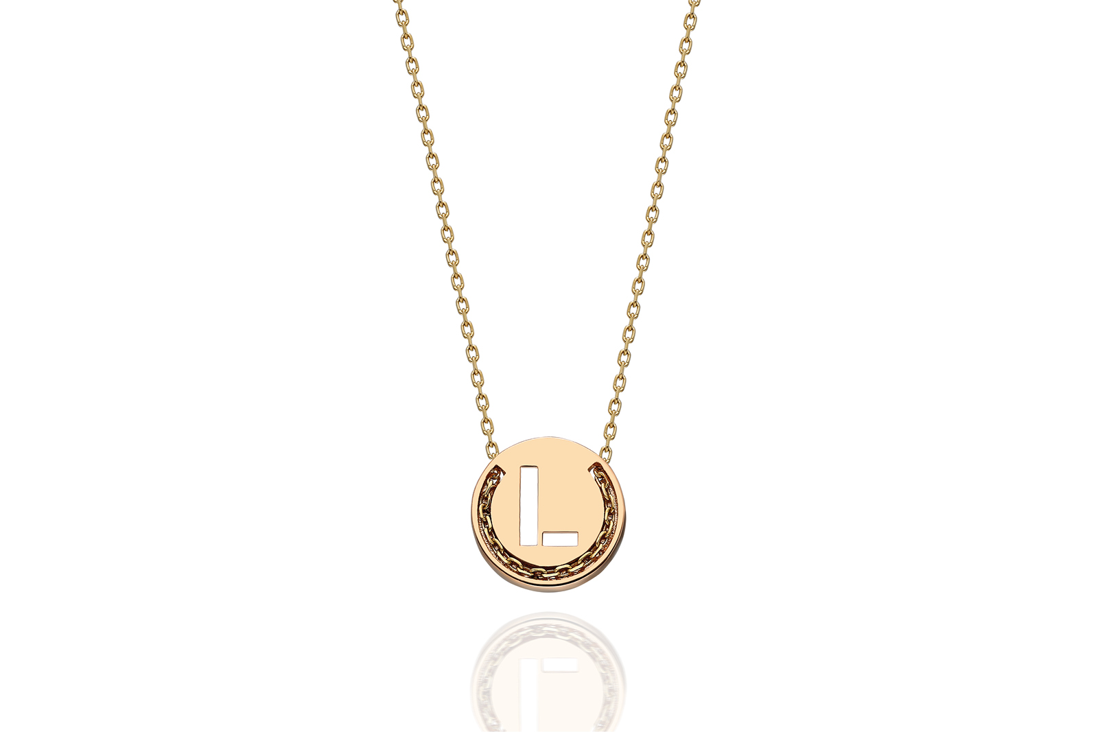 Quyumcu - 14 Ayar Altın L Harf Kolye