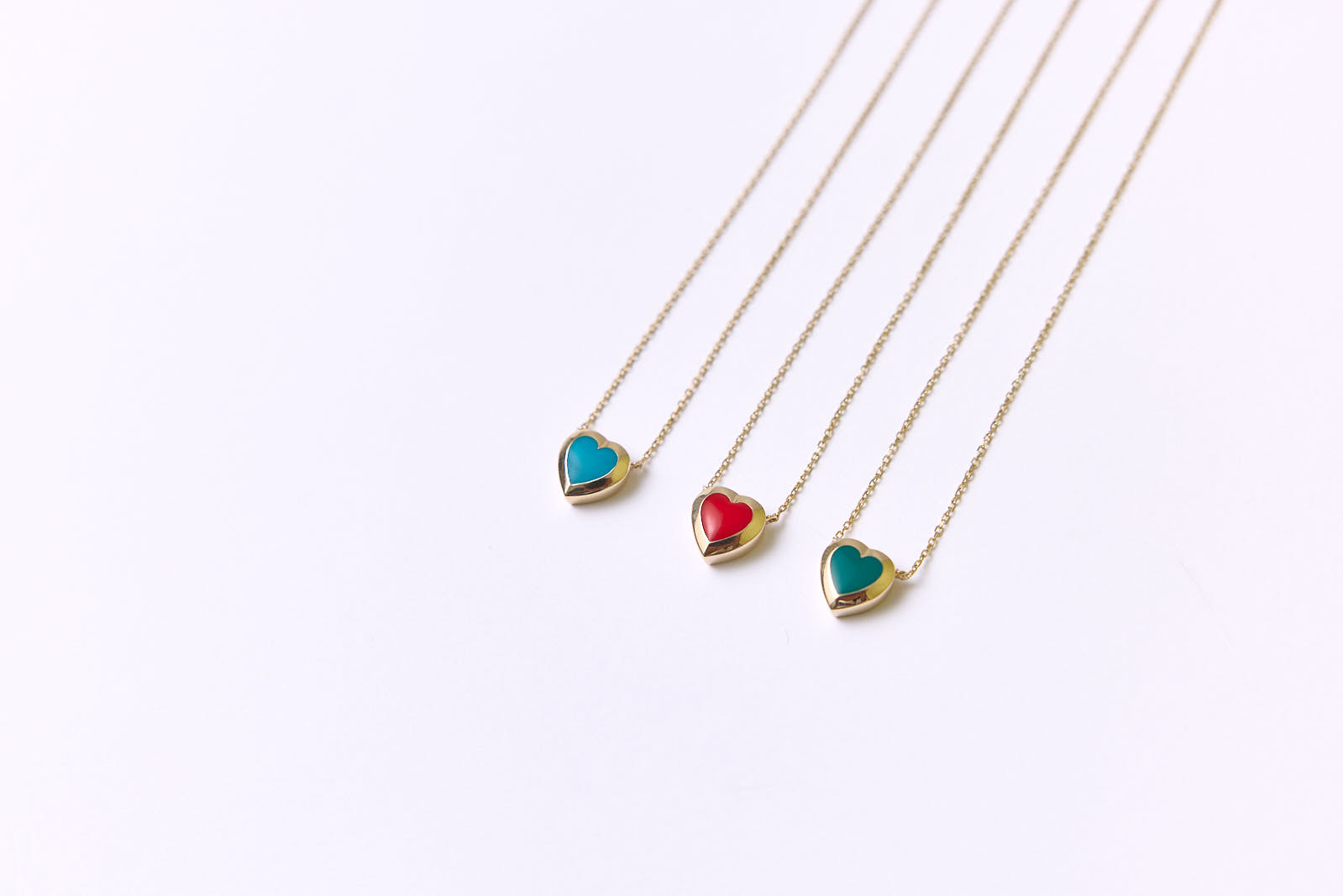 Quyumcu - 14 Ayar Altın Mavi Mineli Kalp Kolye (1)