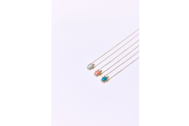 Quyumcu - 14 Ayar Altın Firuze Taşlı Kaplumbağa Kolye (1)