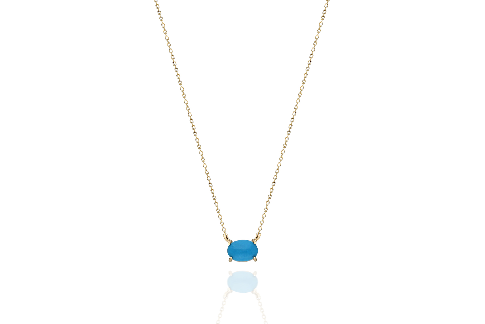 Quyumcu - 14 Ayar Altın Firuze Taşlı Kolye