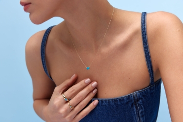 Quyumcu - 14 Ayar Altın Firuze Taşlı Kolye (1)