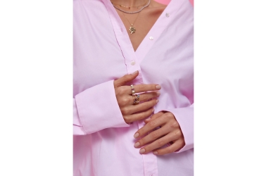 Quyumcu - 14 Ayar Altın Kırmızı Kuvars Taşlı Yüzük (1)