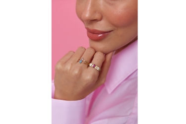 Quyumcu - 14 Ayar Altın Mavi Kuvars Taşlı Yüzük (1)