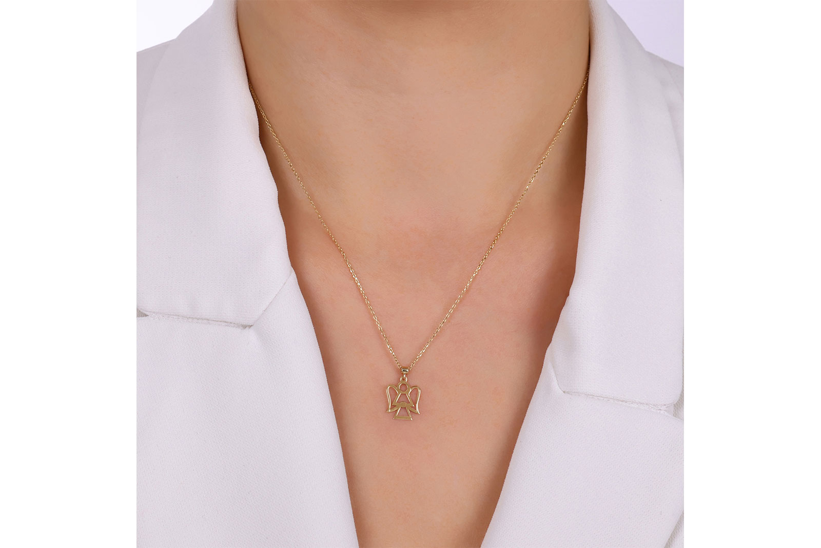 Quyumcu - 14 Ayar Altın Melek Kolye (1)