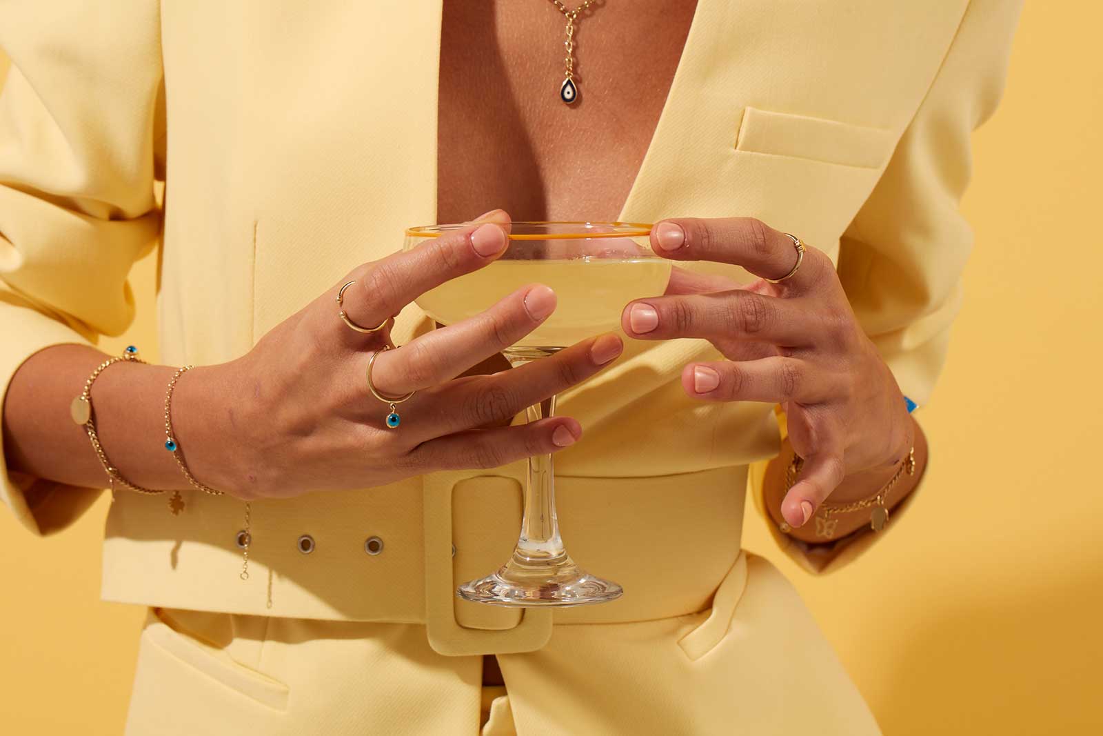 Quyumcu - 14 Ayar Altın Doch Zincirli Nazar Boncuklu Bileklik (1)