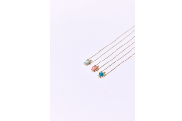 Quyumcu - 14 Ayar Altın Opalit Taşlı Kaplumbağa Kolye (1)