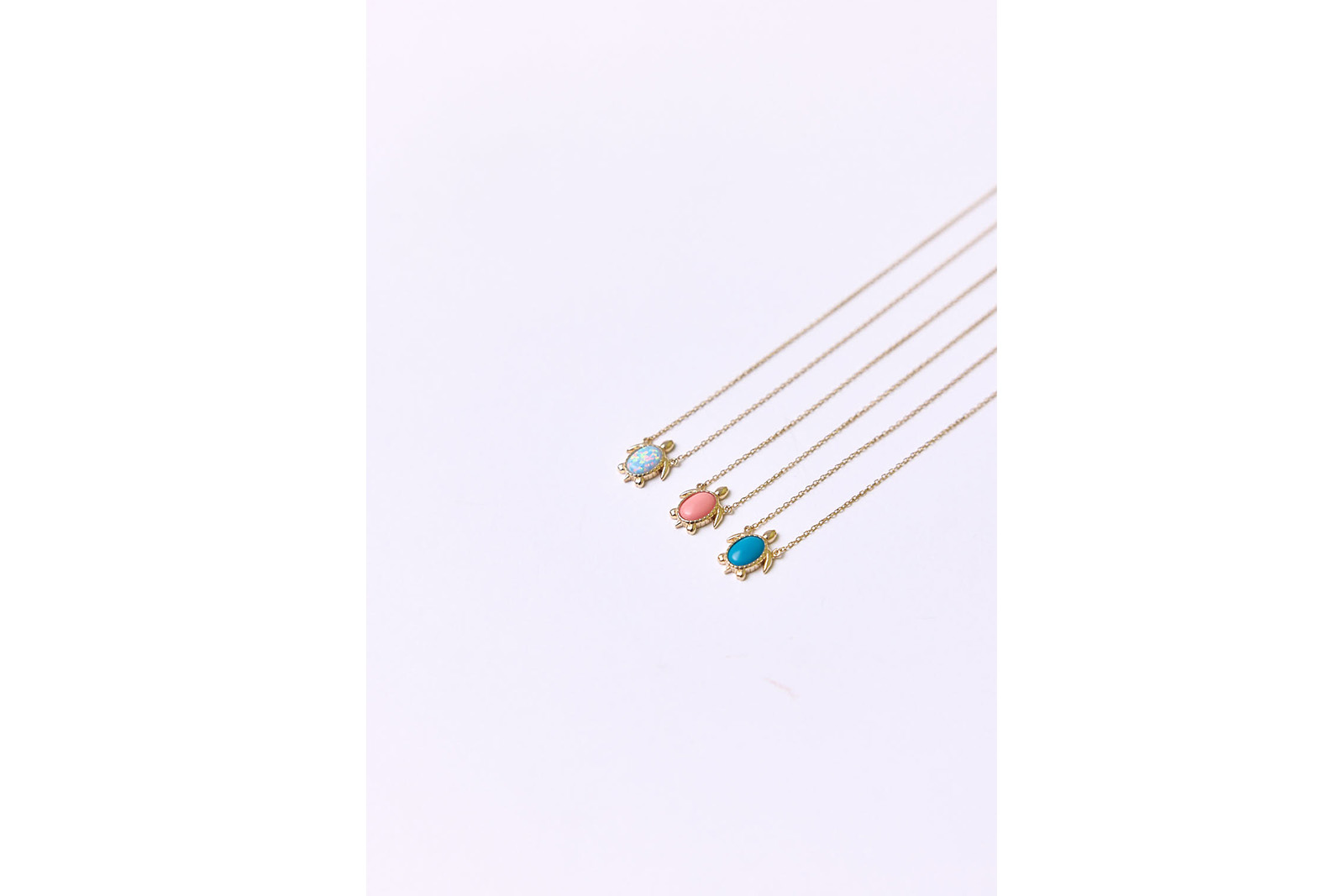 Quyumcu - 14 Ayar Altın Opalit Taşlı Kaplumbağa Kolye (1)