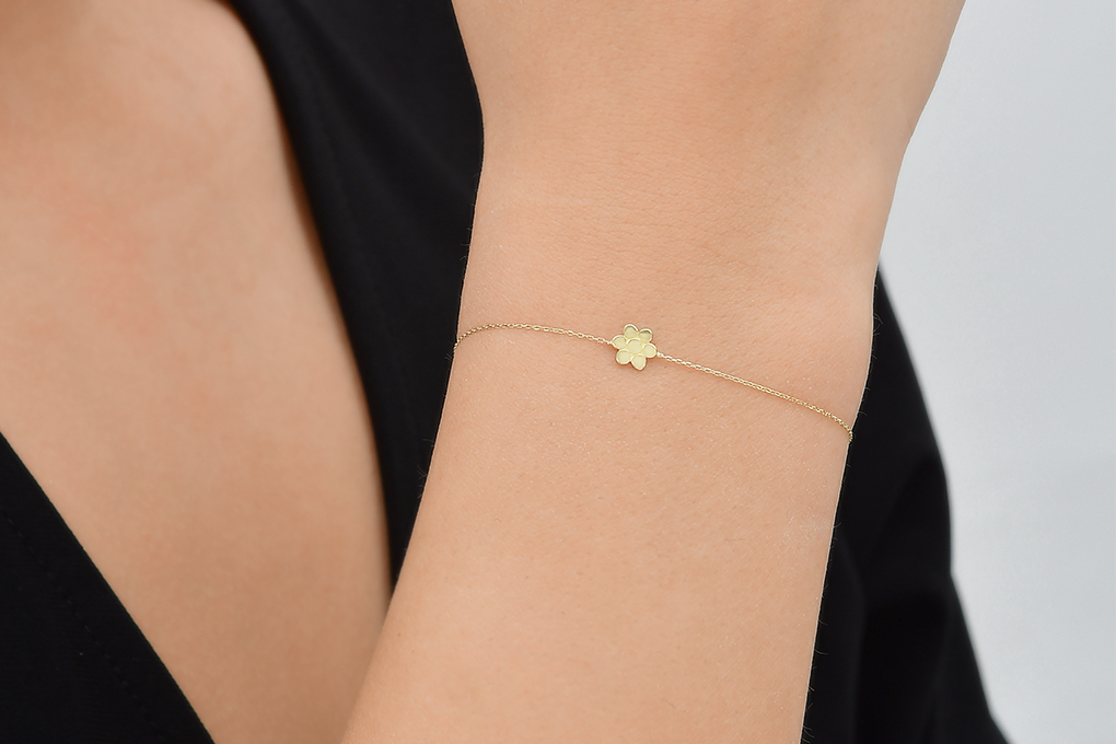 Quyumcu - 14 Ayar Altın Papatya Bileklik (1)