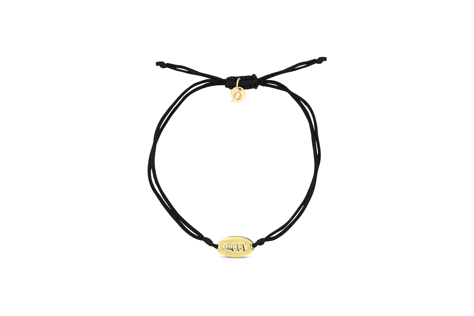 Quyumcu - 14 Ayar Altın Pırlantalı Happy Bileklik