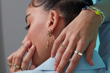 Quyumcu - 14 Ayar Altın Renkli Mineli Bileklik (1)