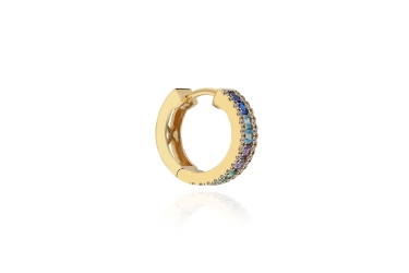 Quyumcu - 14 Ayar Altın Renkli Taşlı Tek Küpe Quyumcu - 14 Ayar Altın Renkli Taşlı Tek Küpe