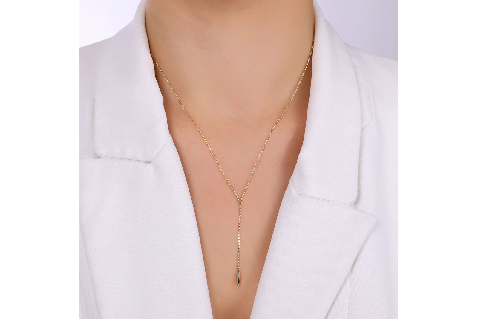 Quyumcu - 14 Ayar Altın Sade Kolye (1)