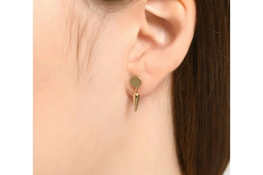 Quyumcu - 14 Ayar Altın Sallantılı Geometrik Tek Küpe Quyumcu - 14 Ayar Altın Sallantılı Geometrik Tek Küpe