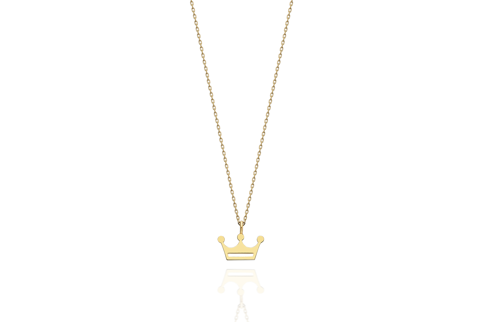 Quyumcu - 14 Ayar Altın Taç Figürlü Kolye