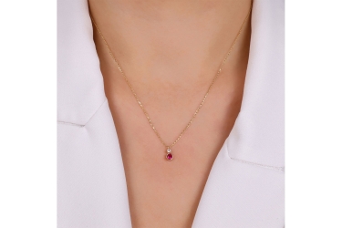 Quyumcu - 14 Ayar Altın Taşlı Kolye (1) Quyumcu - 14 Ayar Altın Taşlı Kolye (1)