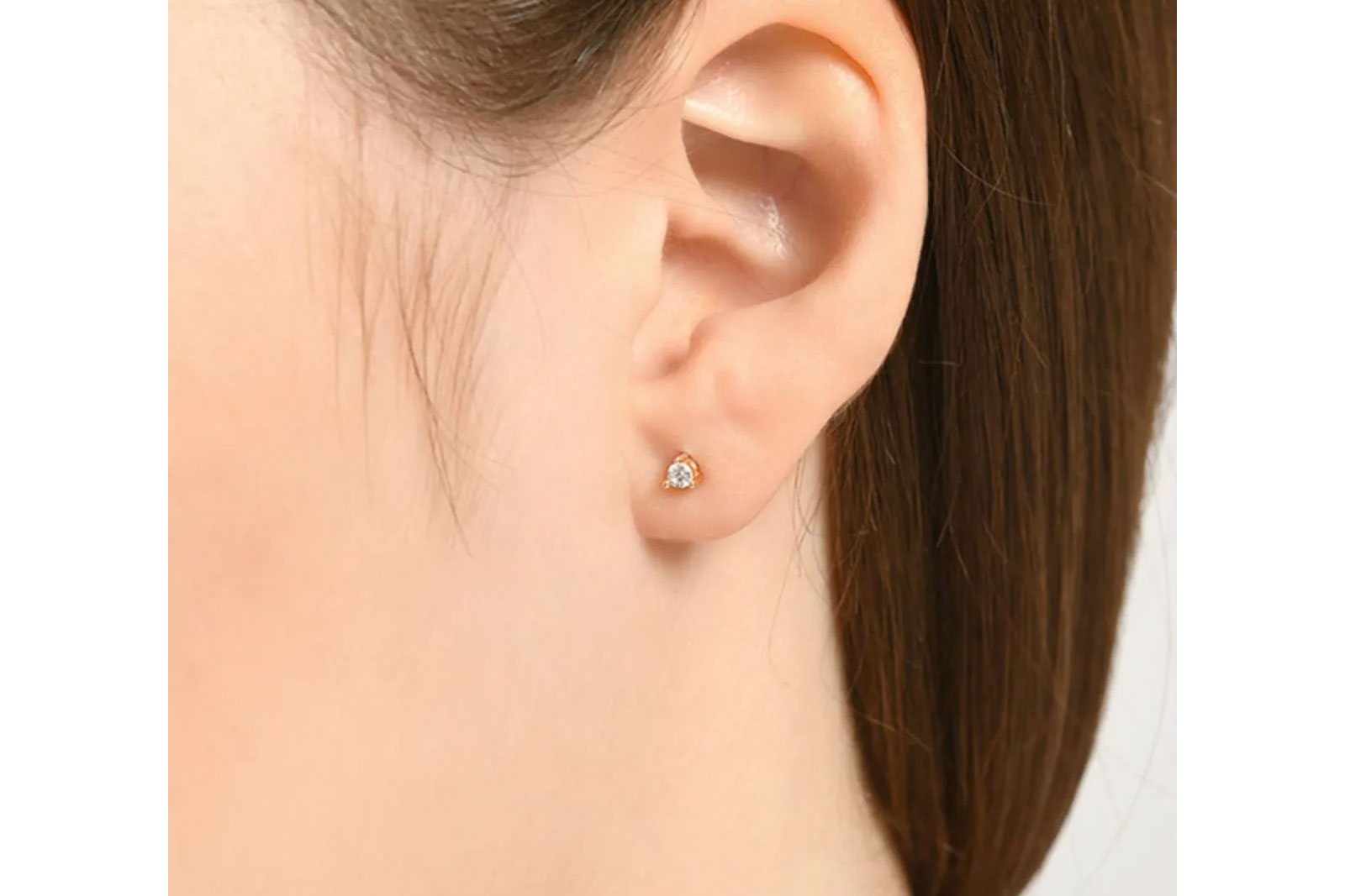 Quyumcu - 14 Ayar Altın Tek Taş Küpe - Tek Küpe