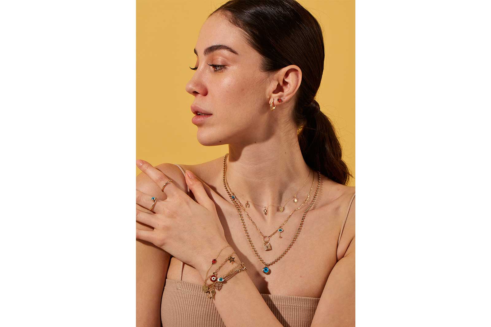 Quyumcu - 14 Ayar Altın Uğur Böceği Figürlü Küpe (1)