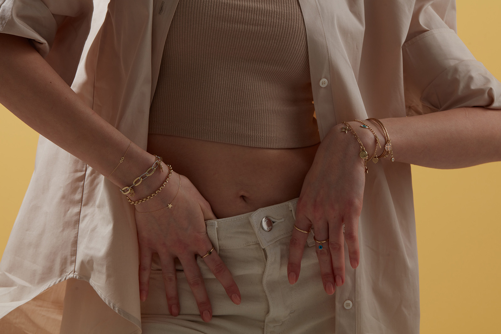 Quyumcu - 14 Ayar Altın Yıldız Bileklik (1)