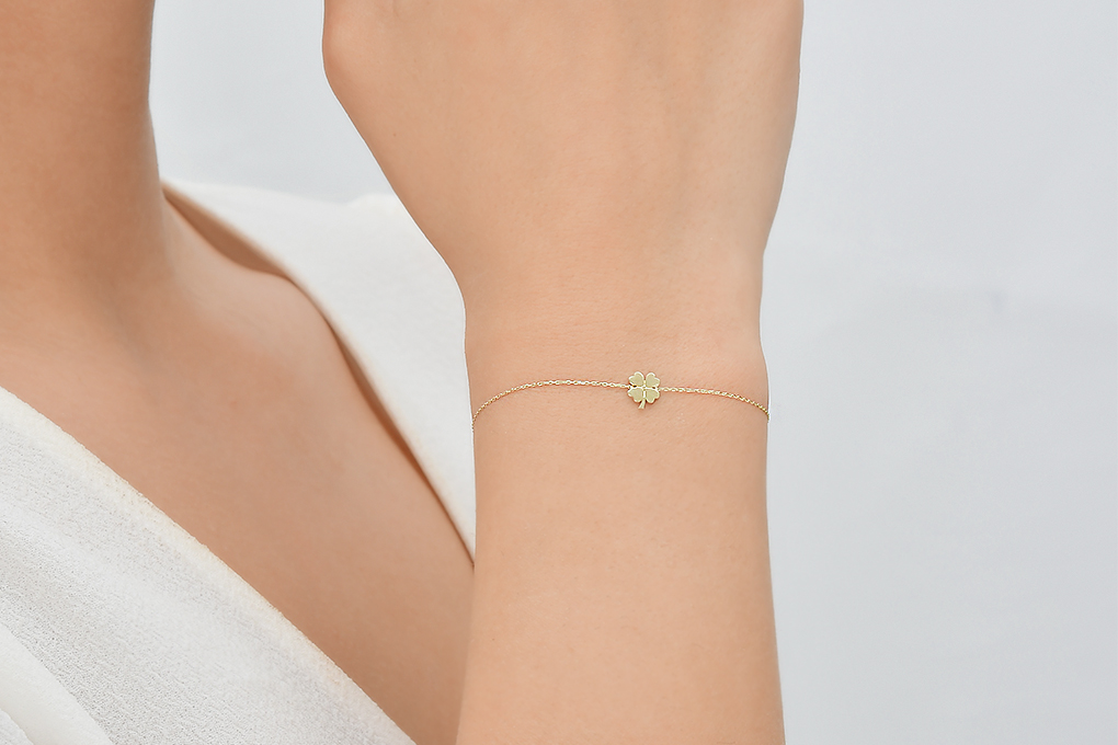 Quyumcu - 14 Ayar Altın Yonca Bileklik (1)