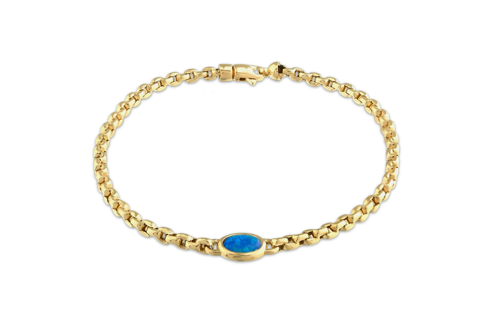 Quyumcu - 14 Ayar Altın Opalit Taşlı Bileklik (1)