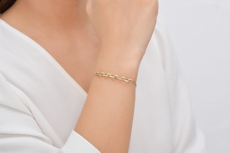 Quyumcu - 14 Ayar İtalyan Zincirli Bileklik