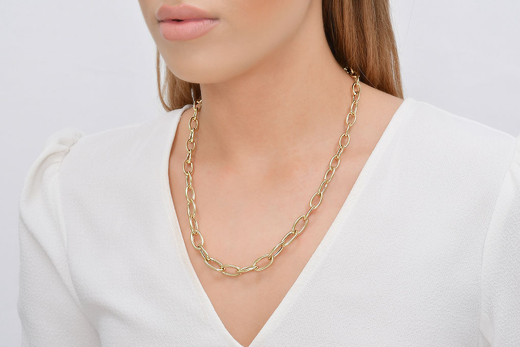 Quyumcu - 14 Ayar İtalyan Zincirli Kolye