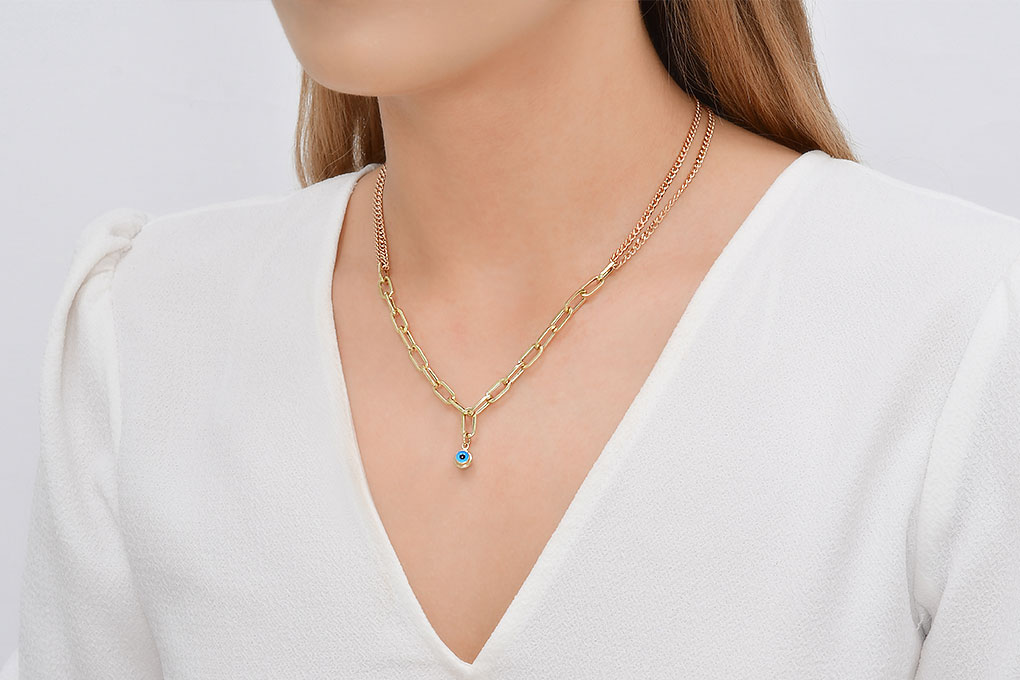 Quyumcu - 14 Ayar İtalyan Zincirli Kolye