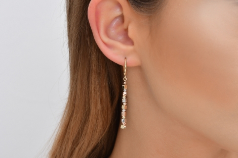 Quyumcu - 14 Ayar İtalyan Zincirli Tek Küpe Quyumcu - 14 Ayar İtalyan Zincirli Tek Küpe